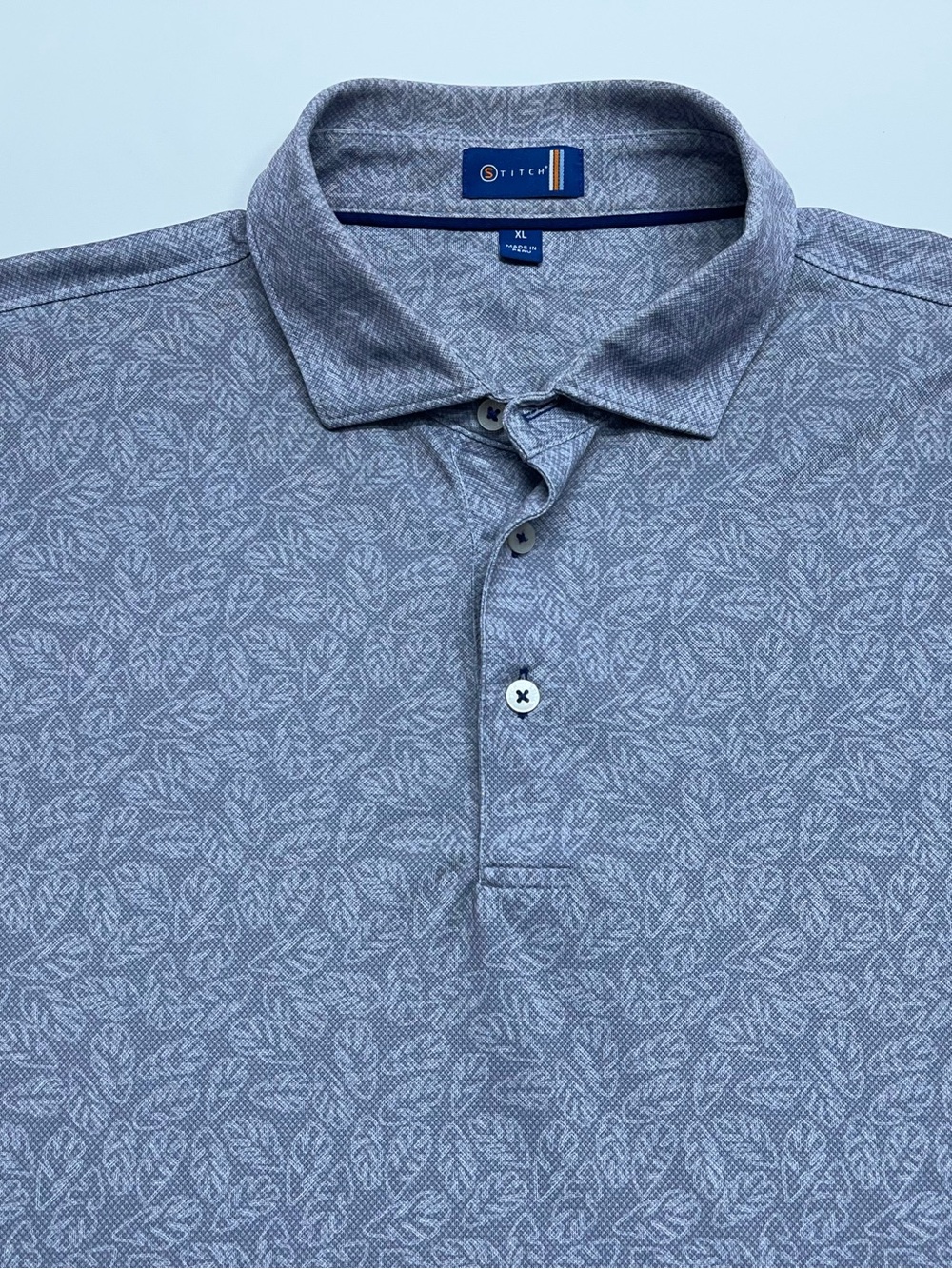 Stitch Golf Polo Shirt Mens Size XL Performance Blue Hawaiian Stretch Preppy